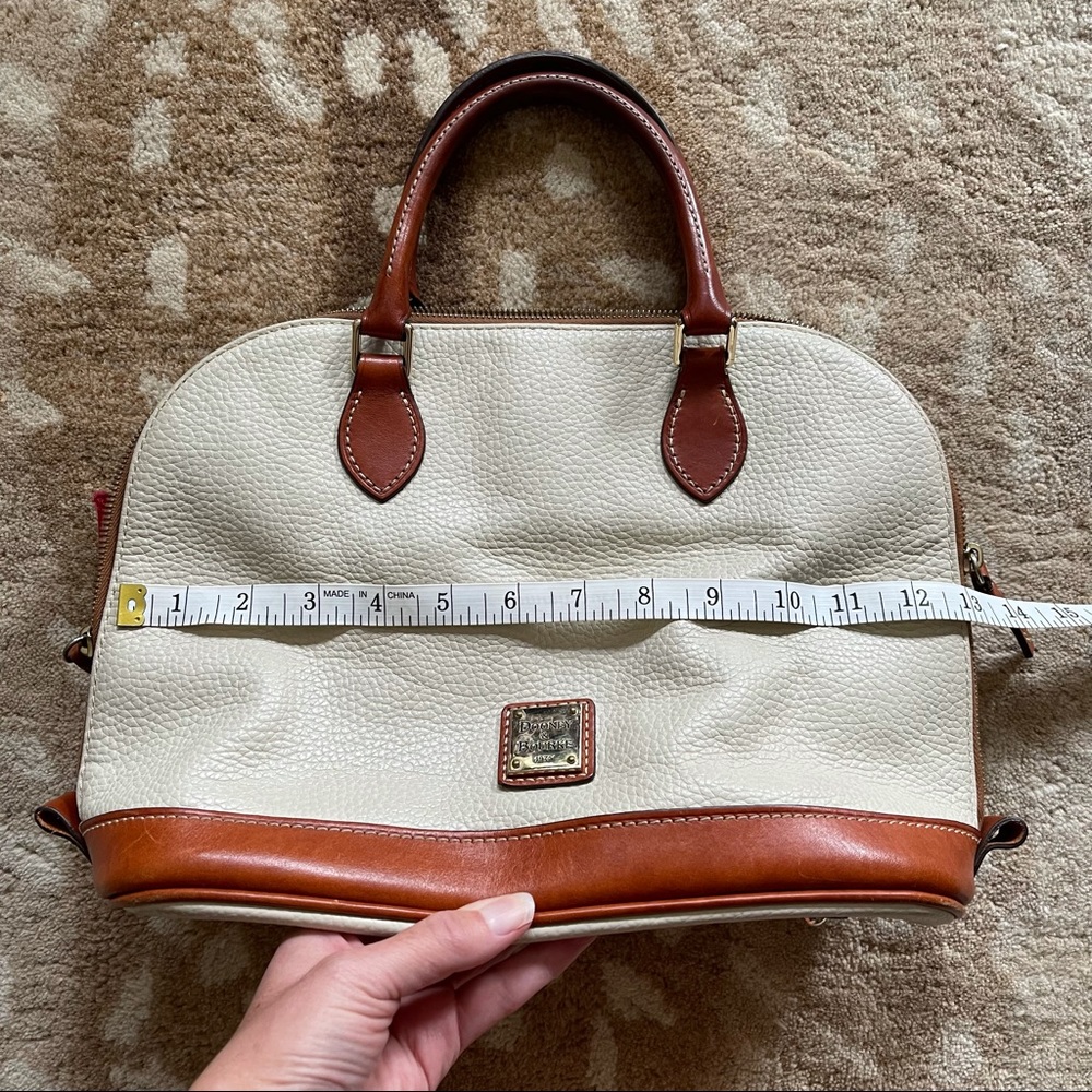 Vintage Dooney & Bourke Leather Pebble Grain Zip Structured Top Handle Bag - Picture 11 of 16